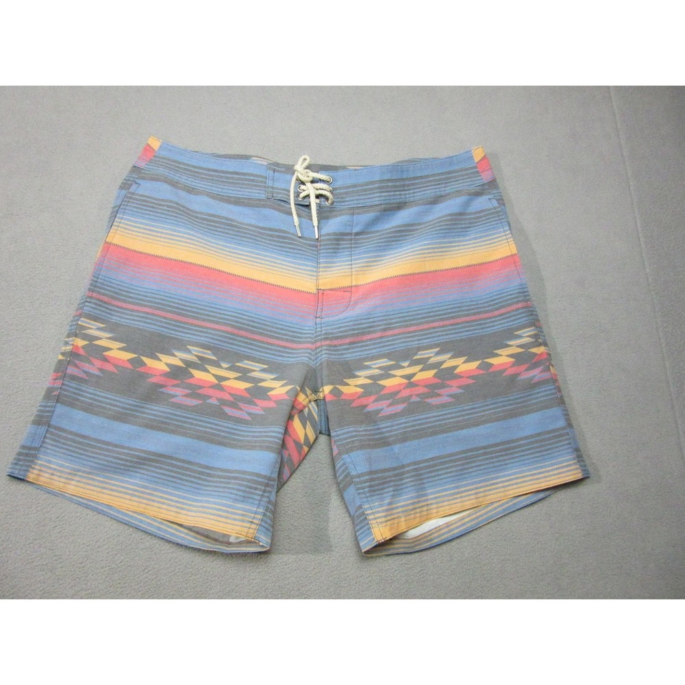 Faherty Board Shorts Mens Medium Multicolor Aztec Stripe Quick Dry Swim Trunks